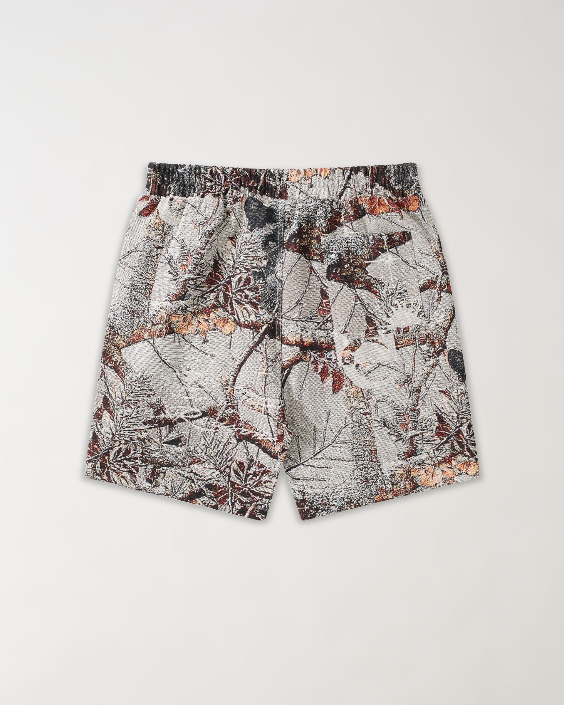 Tree Panther Woven Tapestry Leisure Short - Cream