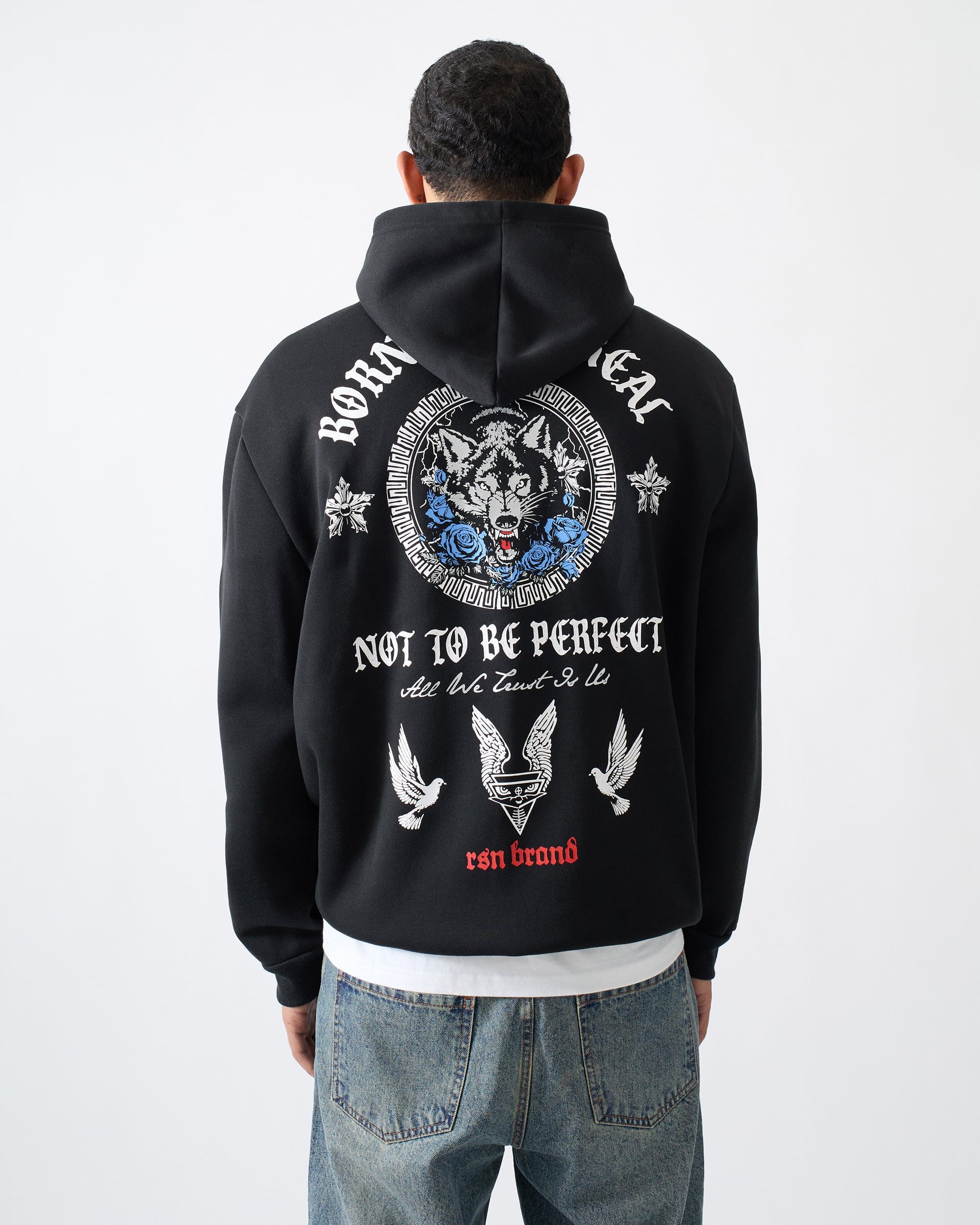 Trust No 1 Front And Back Print Hoodie - Black - Image 4