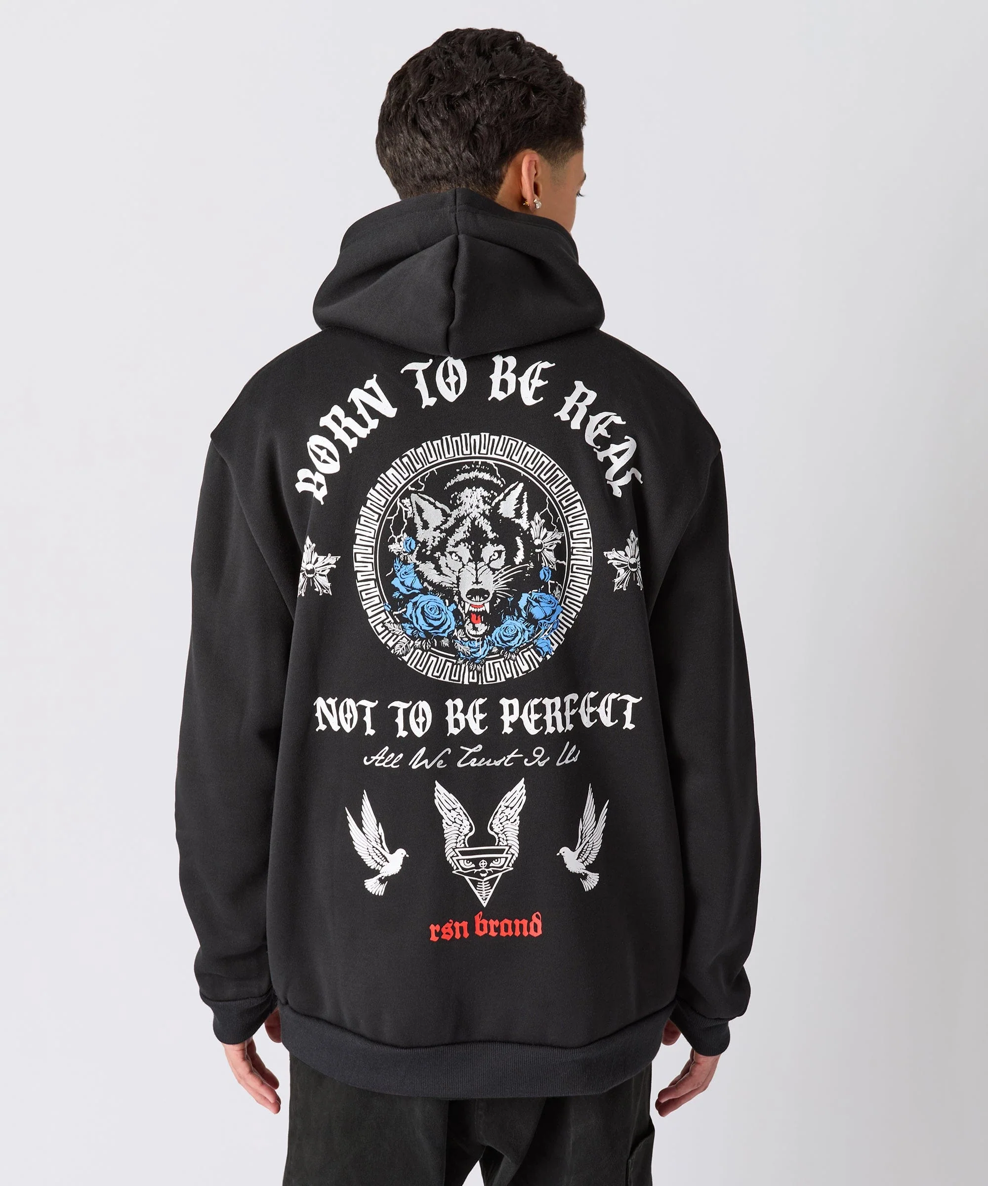 Trust No 1 Front And Back Print Hoodie - Black - Image 8