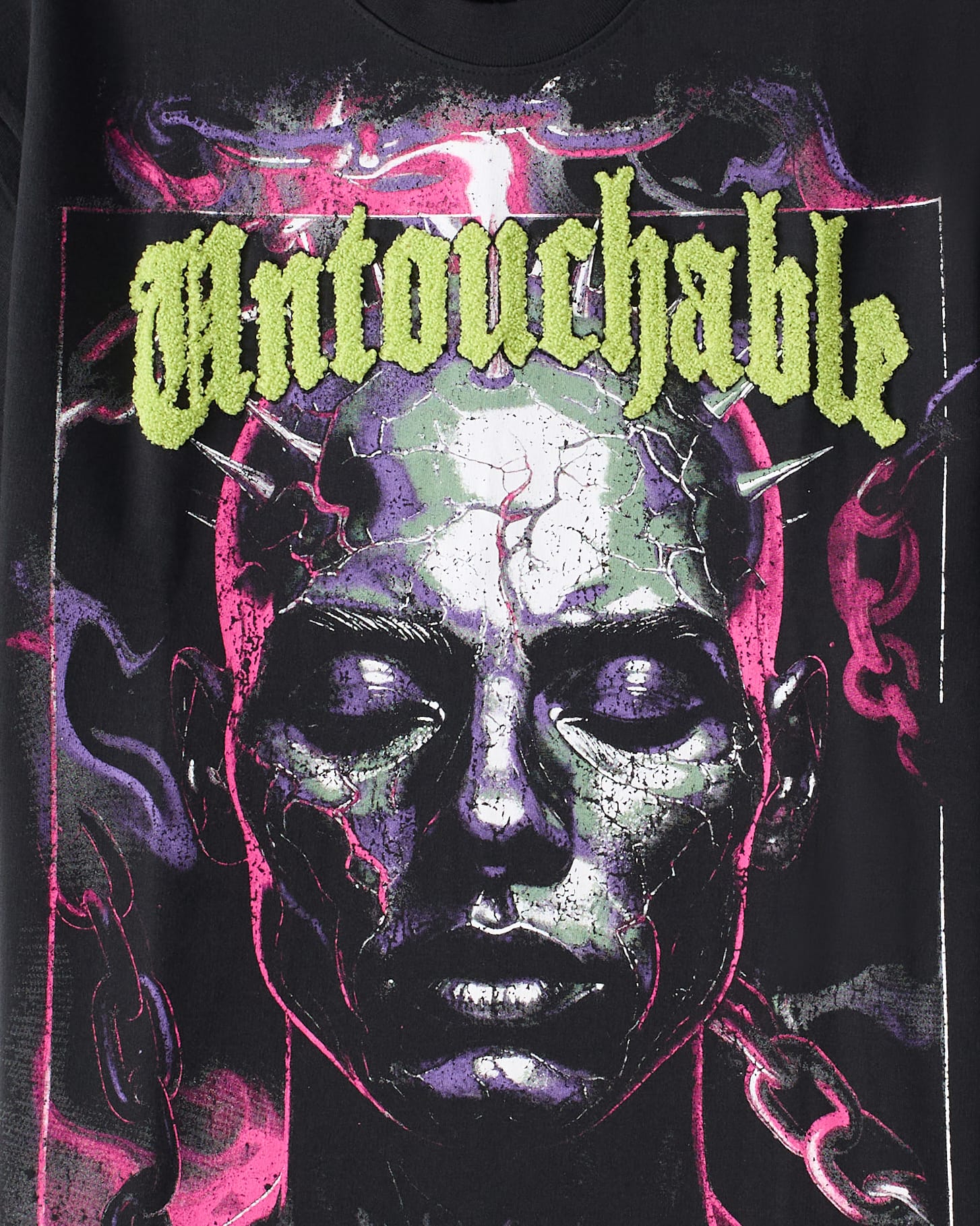 Untouchable Chenille Heavy Terry Short Sleeve Tee - Black - Image 2