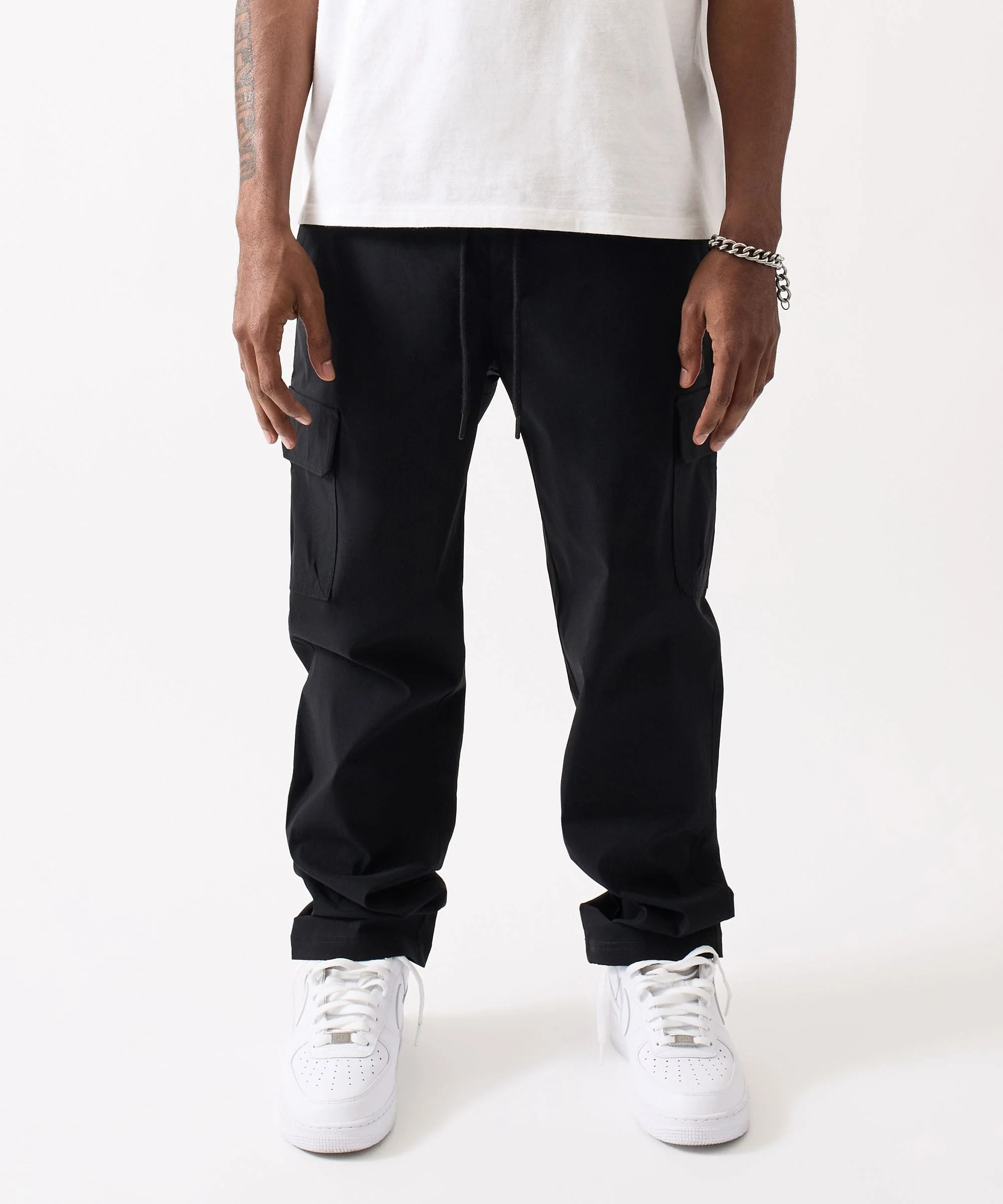 Utility Nylon Cargo Pants - Black