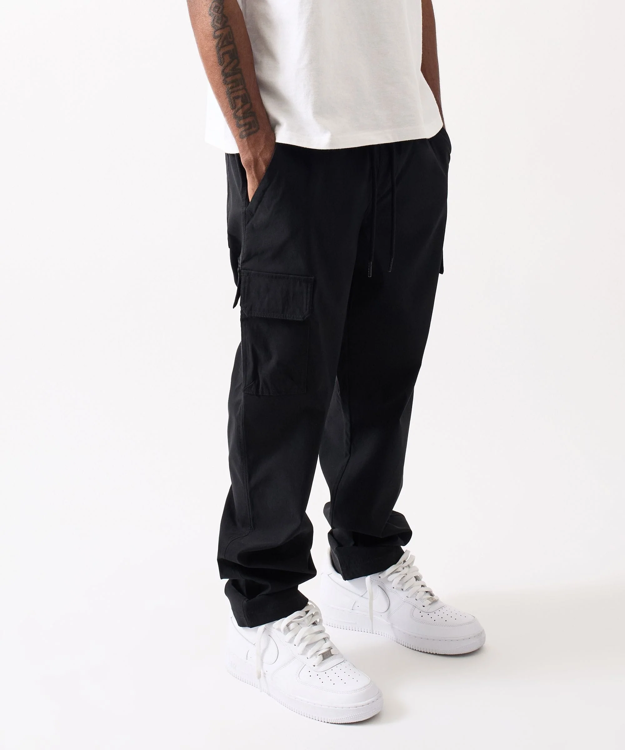 Utility Nylon Cargo Pants - Black - Image 4