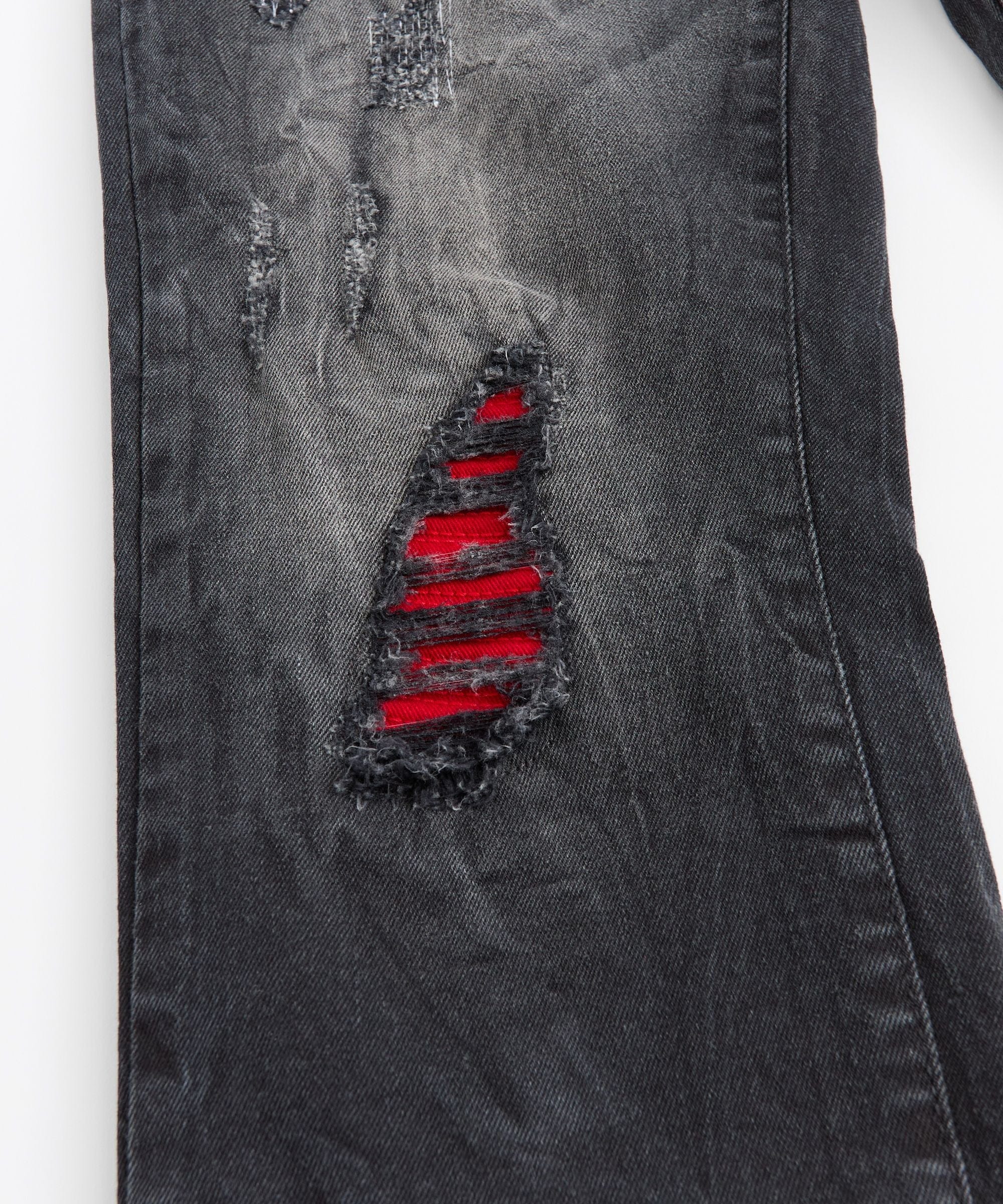 Vice Ripped Denim Pants - Washed Black - Image 2