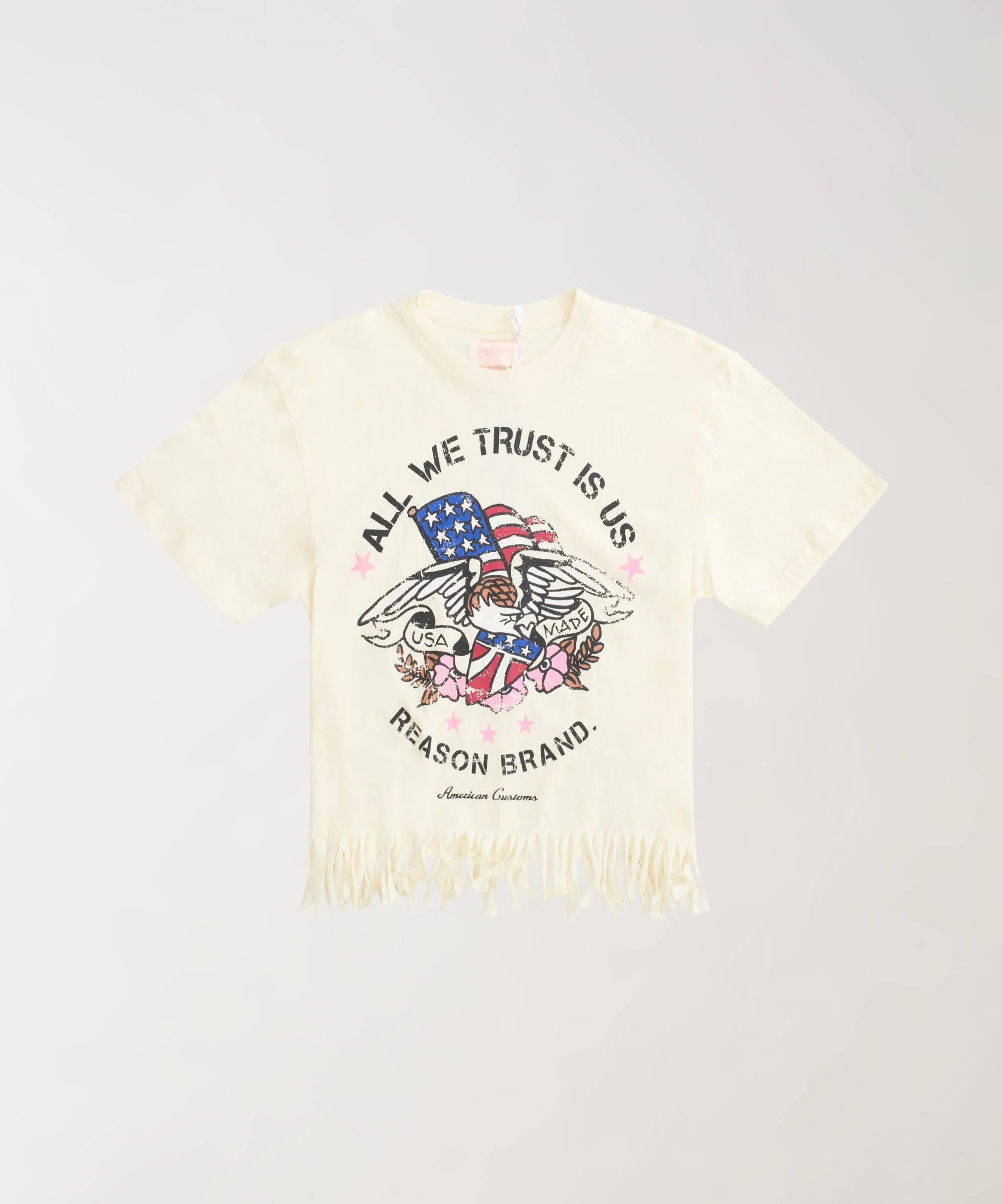 Women All We Trust Baby Short Sleeve Tee - Cream
