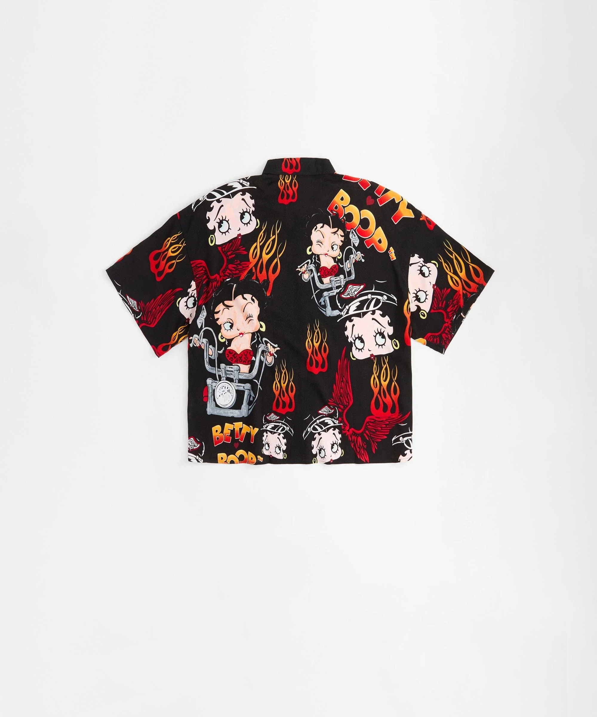 Women Biker Betty Boop Woven Shirt - Black - Image 2